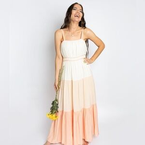 Ontwelfth Peaches & Cream Colorblock Maxi Dress